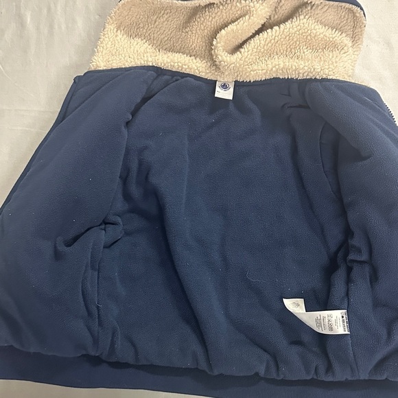 Petit Bateau Navy Insulated Hoodie with Anchor Pattern - Picture 5 of 6